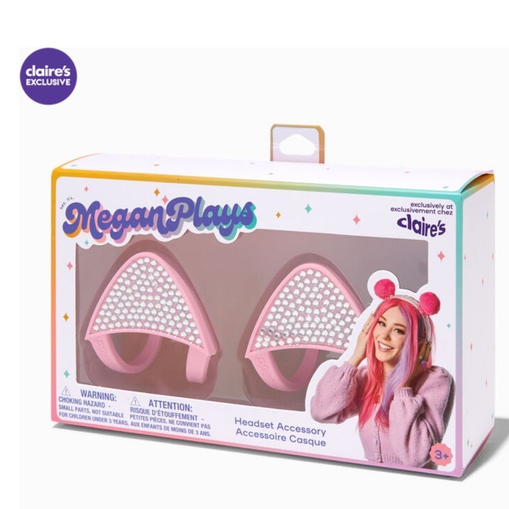 MeganPlays™ Claire's Exclusive Bling Cat Ears Headset Accessory NWT